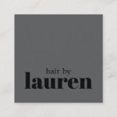 モダンなグレーとブラックのヘアサロン スクエア名刺 (正面)