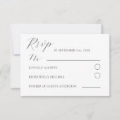 モダンなグレーとホワイトの結婚式 出欠カード (正面)