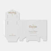 モダンなグレーのゴールドのクロス 洗礼 パーティー ありがとう フェイバーボックス (折り畳みなし)