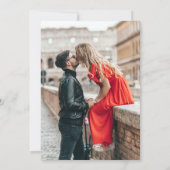 モダンなグレーの写真を使ったバーチャルウェディング 招待状 (裏面)