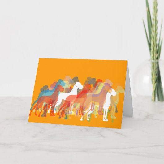 モダンなグレートデーンのグループ カード (正面)