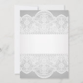 モダンなグレーパールホワイトレース ヴィンテージウェディング 招待状 (裏面)