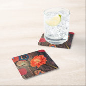 モダンなケシのコースター スクエアペーパーコースター (インサイチュ)