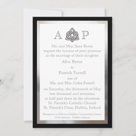 モダンなケルト族の結婚式招待状 招待状 (正面)