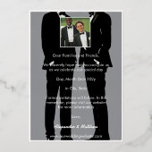 モダンなゲイの男性の結婚式の写真 ゴールド 箔招待状 (裏面)