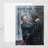 モダンなゲイカップルの写真付き結婚予定日カード 招待状 (正面/裏面)