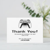 モダンなゲーマーキッズの誕生日パーティー サンキューカード (スタンド正面)