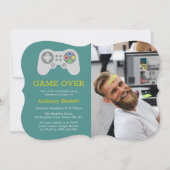 モダンなゲームオーバー写真バチェラーパーティー招待状 招待状 (正面)