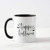 モダンなコウモリのハッピーハロウィン マグカップ (左)