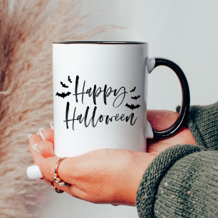 モダンなコウモリのハッピーハロウィン マグカップ