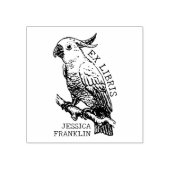 モダンなコカトゥー、図書館 エクスリブリス 本 ラバースタンプ (インプリント)