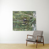 モダンなココナッツの木のトロピカルグリーン タペストリー (インサイチュ(横))