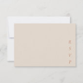 モダンなコッパーデザートココアスクリプト 結婚式 RSVP (正面)