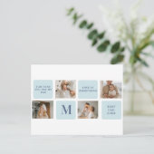 モダンなコラージュ写真 青 テーマ 父の日の最高のギフト ポストカード (スタンド正面)