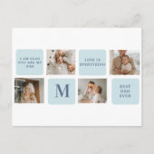 モダンなコラージュ写真 青 テーマ 父の日の最高のギフト ポストカード (正面)