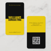 モダンなコントラストのデュオの調子の割れた黒い黄色 名刺 (正面/裏面)
