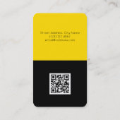モダンなコントラストのデュオの調子の割れた黒い黄色 名刺 (裏面)