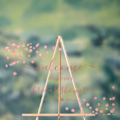 モダンなコンフェッティスクリプトのウェディングシャワーのお出迎えプレート ブラッシュ アクリルサイン (ニュートラル)