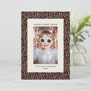 モダンなコンフェッティドット お祝いの新年 シーズンカード