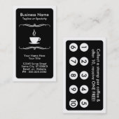 モダンなコーヒースタンプカード ロイヤリティカード (正面/裏面)