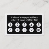 モダンなコーヒースタンプカード ロイヤリティカード (裏面)