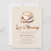 モダンなコーヒーブライダルシャワー 招待状 (正面)