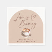 モダンなコーヒーラブ ハートの結婚前お披露目 スタンダードカクテルナプキン (正面)