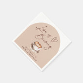 モダンなコーヒーラブ ハートの結婚前お披露目 スタンダードカクテルナプキン (角)