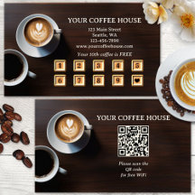 モダンなコーヒーロイヤルティパンチカードのQRコード