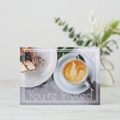 モダンなコーヒー・モーニング 招待状 (スタンド正面)