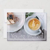モダンなコーヒー・モーニング 招待状 (正面)