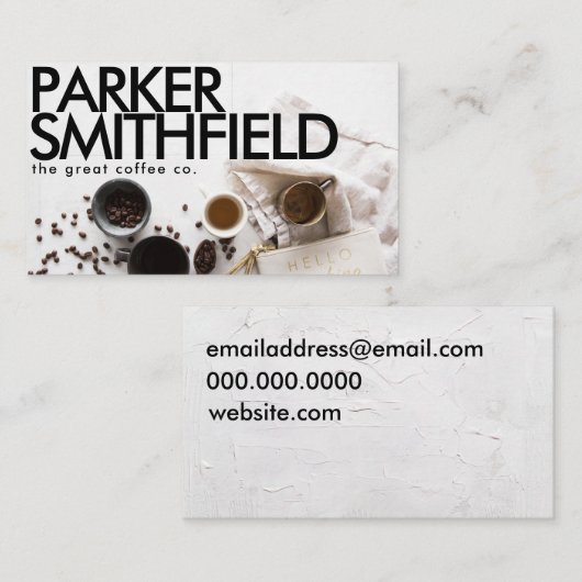 モダンなコーヒー 名刺 (正面/裏面)