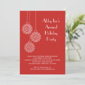 モダンなコーポレートホリデーパーティーレッド 招待状 (スタンド正面)