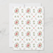 モダンなコーラルピンクの花の水彩ウェディング 招待状 (裏面)
