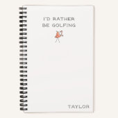 モダンなゴルフ女子のための「I'd Rather Be Golfing Flamingo Noteb ノートブック (正面)