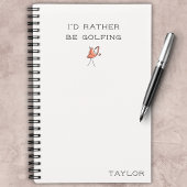 モダンなゴルフ女子のための「I'd Rather Be Golfing Flamingo Noteb ノートブック