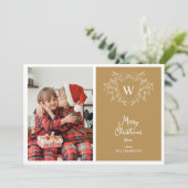 モダンなゴールドとホワイトのクラシックな crest 2枚の写真 シーズンカード (スタンド正面)