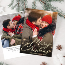 モダンなゴールドのクリスマスグリーティング２点セット フォト シーズンカード