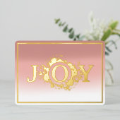 モダンなゴールドのクリスマス写真カード 箔シーズンカード (立ち正面)