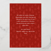 モダンなゴールドの箔と赤い枠の家族写真 箔シーズンカード (裏面)