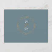 モダンなゴールドの花冠 Save the Date 案内ポストカード (裏面)