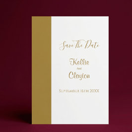 モダンなゴールドバー Save The Date 招待状