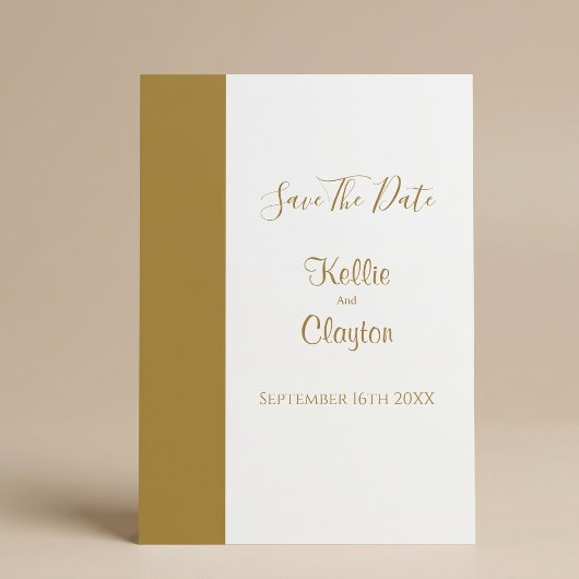 モダンなゴールドバー Save The Date 招待状