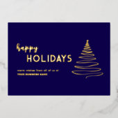 モダンなゴールド箔のホリデーカード 箔シーズンカード (正面)