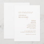 モダンなゴールド＆ホワイトの両親なしの結婚式 ウェブサイト招待状 招待状 (正面/裏面)