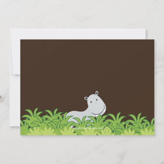 モダンなサファリ動物のベビーシャワーの招待状 招待状 (裏面)