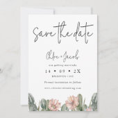 モダンなサボテンの写真 ウェディング セーブ・ザ・デート カード (正面)