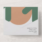 モダンなサボテンの太陽オーガニックスクリプトウェディング オールインワン招待状 (裏面)