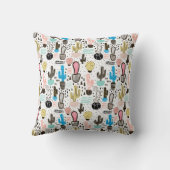 モダンなサボテンの幾何学的なパターン クッション (裏面)