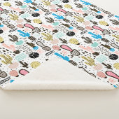 モダンなサボテンの幾何学的なパターン シェルパブランケット (3/4)